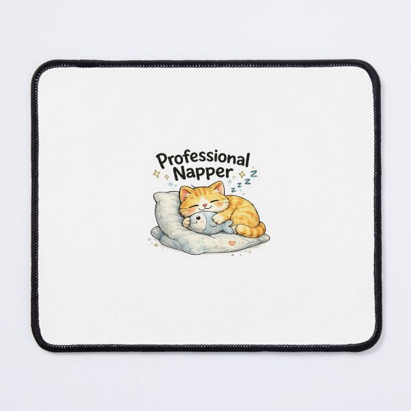 Item preview, Professional Napper Cat Sticker | Cute Sleeping Orange Cat Meme designed and sold by Doodle ⭐⭐⭐⭐⭐.