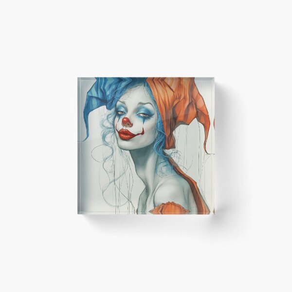 Item preview, Azure and Amber Clown Portrait designed and sold by Verademacedoart.