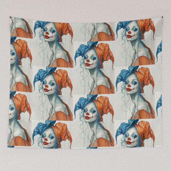 Item preview, Azure and Amber Clown Portrait designed and sold by Verademacedoart.