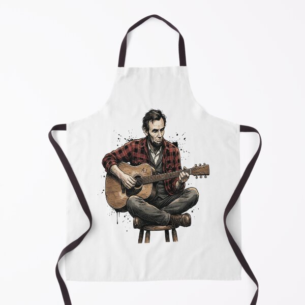 Item preview, Abraham Lincoln Playing Acoustic Guitar | Rustic Folk Music Vintage Design designed and sold by FouChan.