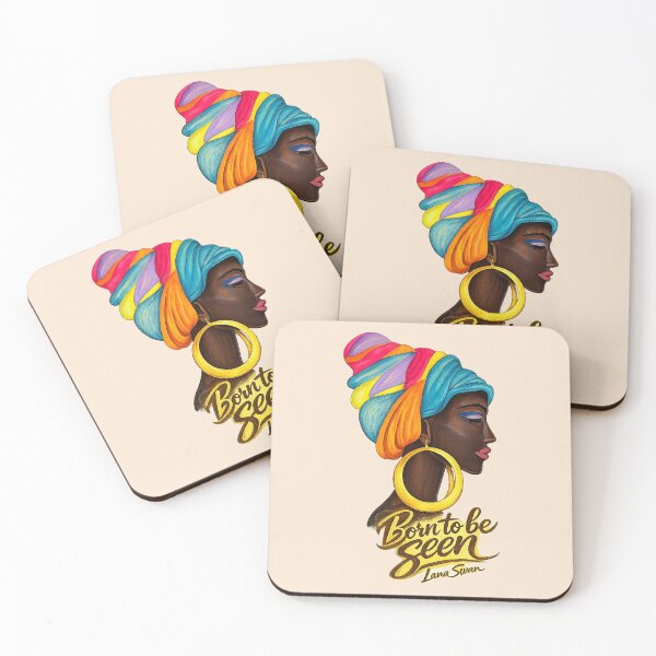 Item preview, BORN TO BE SEEN | African Woman Art Print | Peach Collection by Lana Swan designed and sold by Baroness Swan.