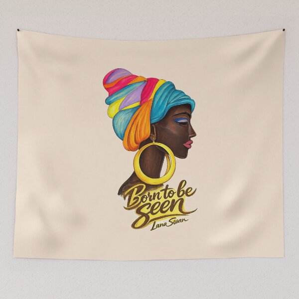 Item preview, BORN TO BE SEEN | African Woman Art Print | Peach Collection by Lana Swan designed and sold by BlueberrySwan.