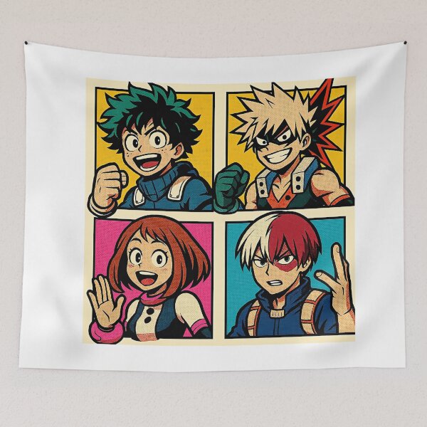 Item preview, Manga - Stylized Shonen Heroes, Dynamic Pop Art Collage designed and sold by AnimeShin.