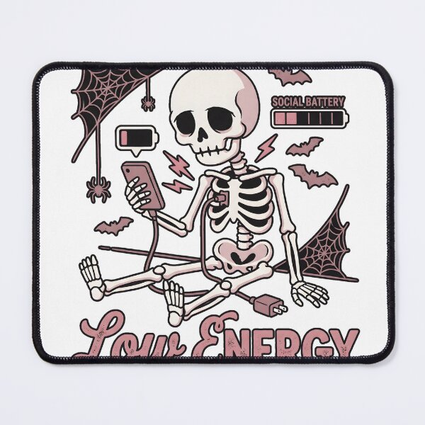 Item preview, Low Energy Social Battery Cute Goth Skeleton Charging Phone designed and sold by MisteryDesigner.