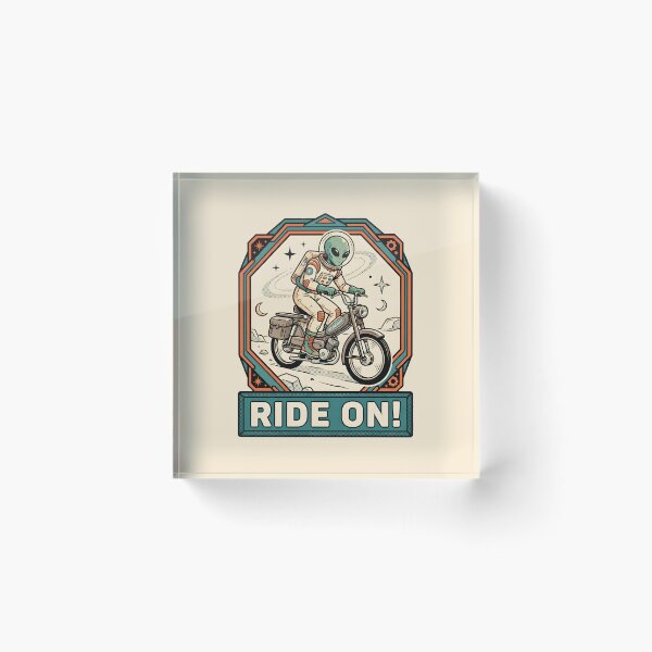Item preview, Alien Astronaut Riding Vintage Moped Graphic designed and sold by DuckOddity.