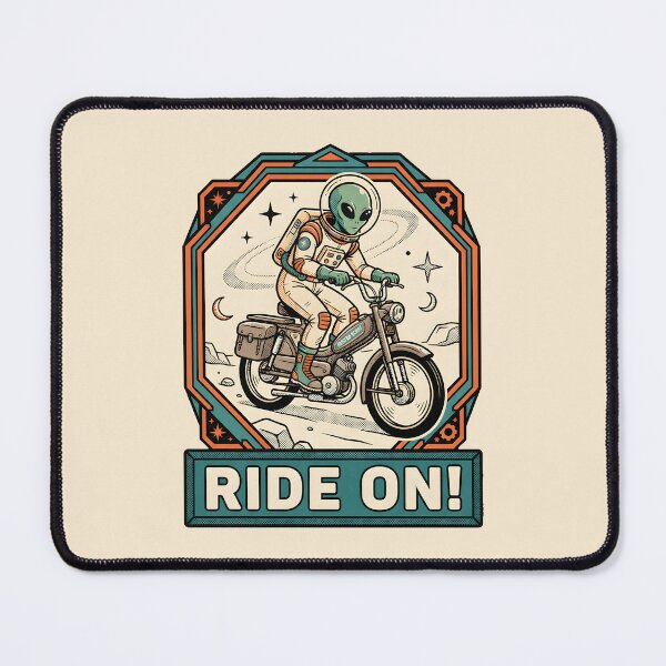 Item preview, Alien Astronaut Riding Vintage Moped Graphic designed and sold by DuckOddity.