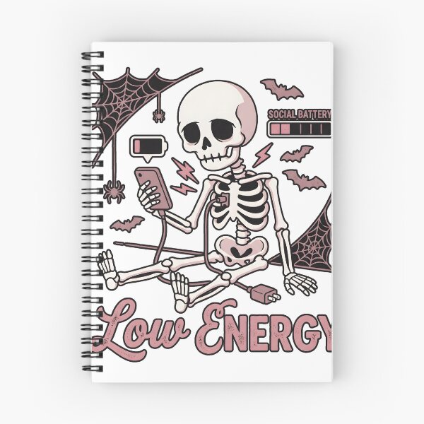 Item preview, Low Energy Social Battery Cute Goth Skeleton Charging Phone designed and sold by MisteryDesigner.