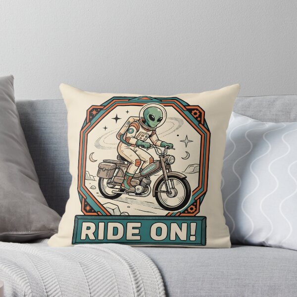 Item preview, Alien Astronaut Riding Vintage Moped Graphic designed and sold by DuckOddity.