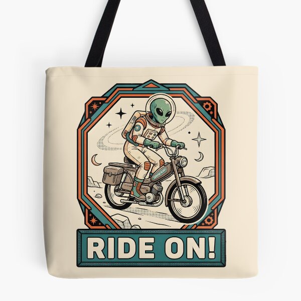 Item preview, Alien Astronaut Riding Vintage Moped Graphic designed and sold by DuckOddity.