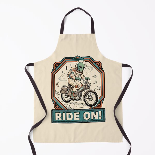 Item preview, Alien Astronaut Riding Vintage Moped Graphic designed and sold by DuckOddity.