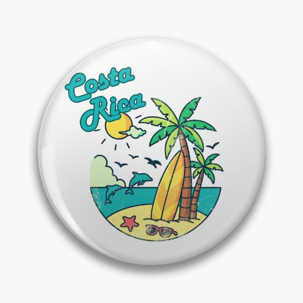 Item preview, Costa Rica Retro Surf Badge – Vintage Beach Palm Tree & Dolphin T-Shirt Design designed and sold by DonnaRaine.