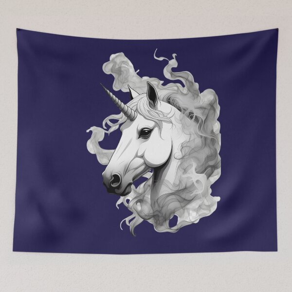 Item preview, Mystic Smoke Unicorn - Ethereal Dark Fantasy Art designed and sold by digitalbob60.