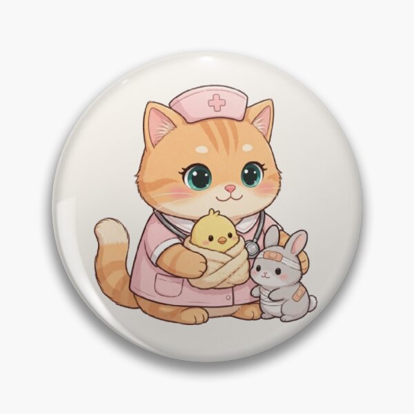 Item preview, Cute Nurse Kitten Caring Friends designed and sold by Moody Vibes Studio.