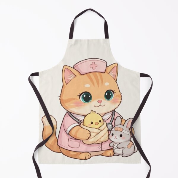 Item preview, Cute Nurse Kitten Caring Friends designed and sold by Luna's World - Moody Vibes Studio.