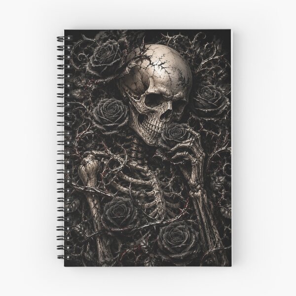 Item preview, Gothic Skeleton with Black Roses Dark Floral Horror Design designed and sold by SkeletonMood.