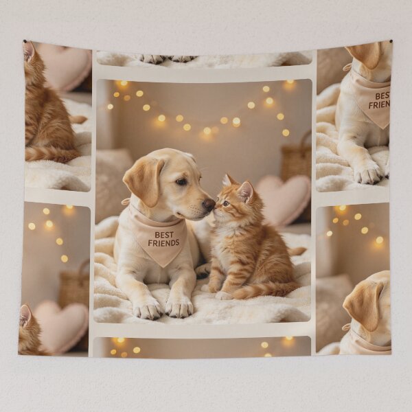 Item preview, Labrador Puppy and Kitten Best Friends designed and sold by BagFactoryUK.