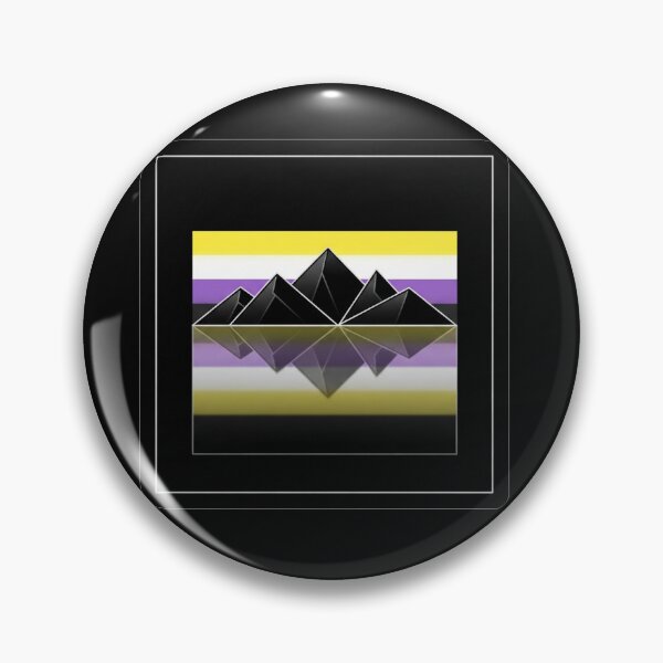 Item preview, Nonbinary Pride Mountains Reflection Geometric Landscape designed and sold by Owcomm.