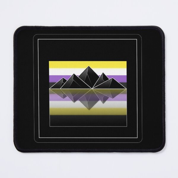 Item preview, Nonbinary Pride Mountains Reflection Geometric Landscape designed and sold by Owcomm.