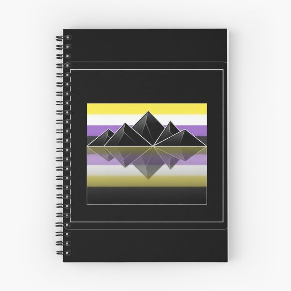 Item preview, Nonbinary Pride Mountains Reflection Geometric Landscape designed and sold by Owcomm.