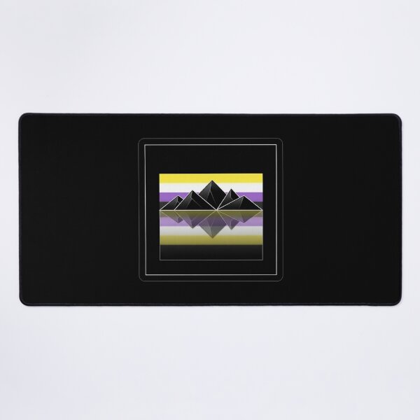 Item preview, Nonbinary Pride Mountains Reflection Geometric Landscape designed and sold by Owcomm.
