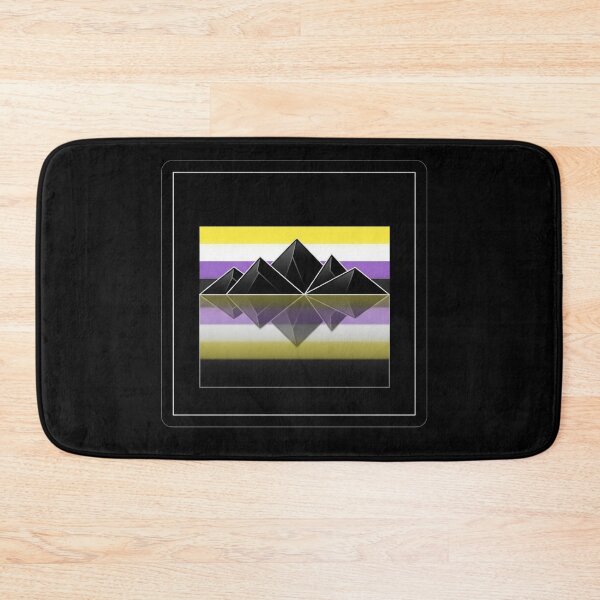 Item preview, Nonbinary Pride Mountains Reflection Geometric Landscape designed and sold by Owcomm.