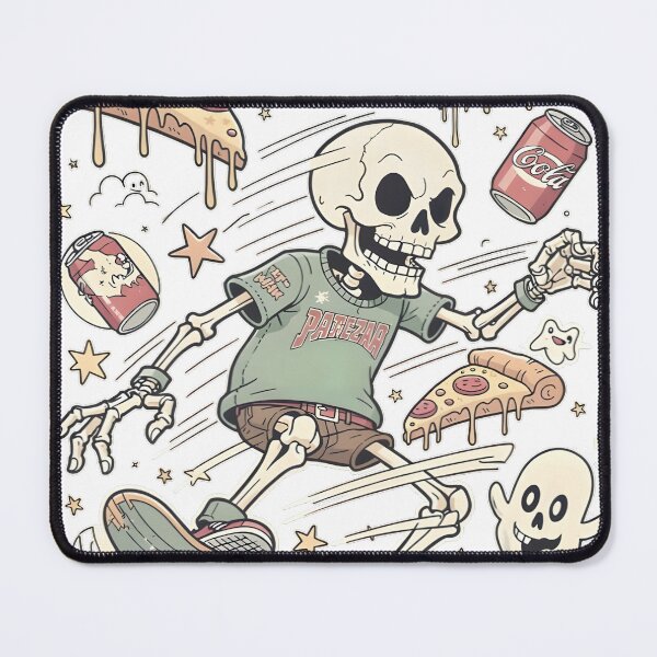 Artikelvorschau, oo Fast To Rot Niedliches Gothic-Skelett auf Skateboard Pizza und Limonade entworfen und verkauft von MisteryDesigner.