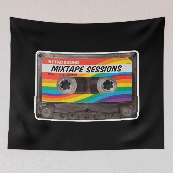 Item preview, Retro Rainbow Mixtape Sessions Cassette Tape designed and sold by Owcomm.