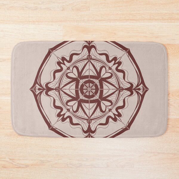 Item preview, Brown Evil Eye Protection Mandala Artwork with Heart Accents, Modern Minimalist Boho Decor & Stationery designed and sold by SpringTeaDesigns.