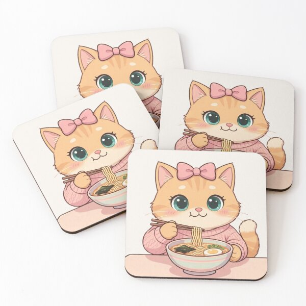 Item preview, Cute Kitten Enjoying Cozy Ramen designed and sold by Moody Vibes Studio.