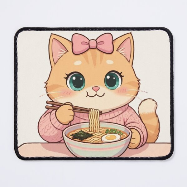 Item preview, Cute Kitten Enjoying Cozy Ramen designed and sold by Moody Vibes Studio.