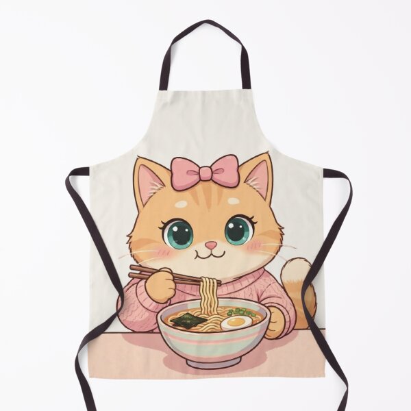 Item preview, Cute Kitten Enjoying Cozy Ramen designed and sold by Moody Vibes Studio.