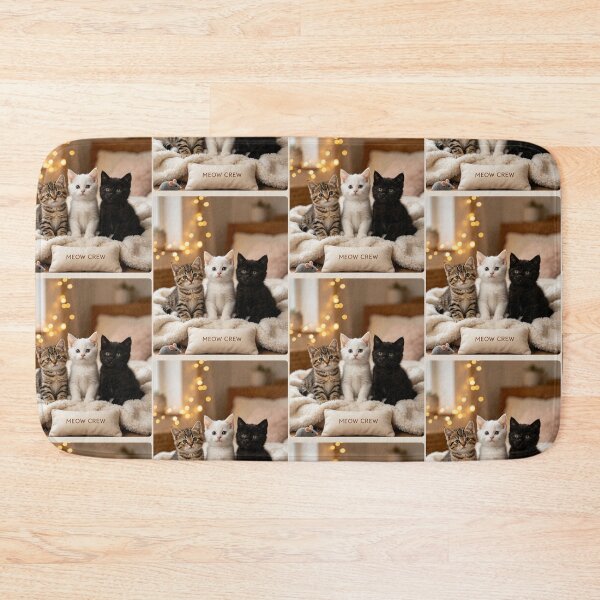 Item preview, Cute Kitten Trio Meow Crew Friends designed and sold by BagFactoryUK.