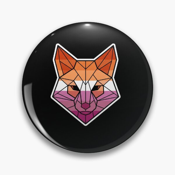 Item preview, Geometric Lesbian Pride Flag Fox Face designed and sold by Owcomm.