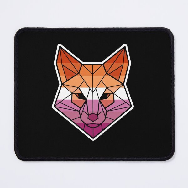 Item preview, Geometric Lesbian Pride Flag Fox Face designed and sold by Owcomm.