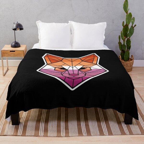 Item preview, Geometric Lesbian Pride Flag Fox Face designed and sold by Owcomm.
