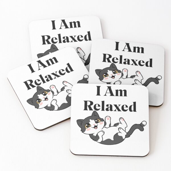 Item preview, I Am Relaxed Cute Cat Meme designed and sold by PrintforDesign.