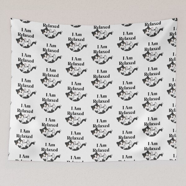Item preview, I Am Relaxed Cute Cat Meme designed and sold by PrintforDesign.