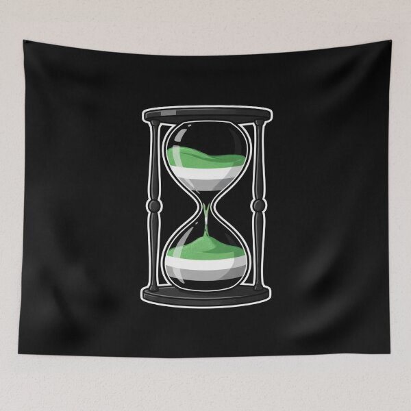 Item preview, Aromantic Pride Flag Hourglass Time Concept designed and sold by Owcomm.