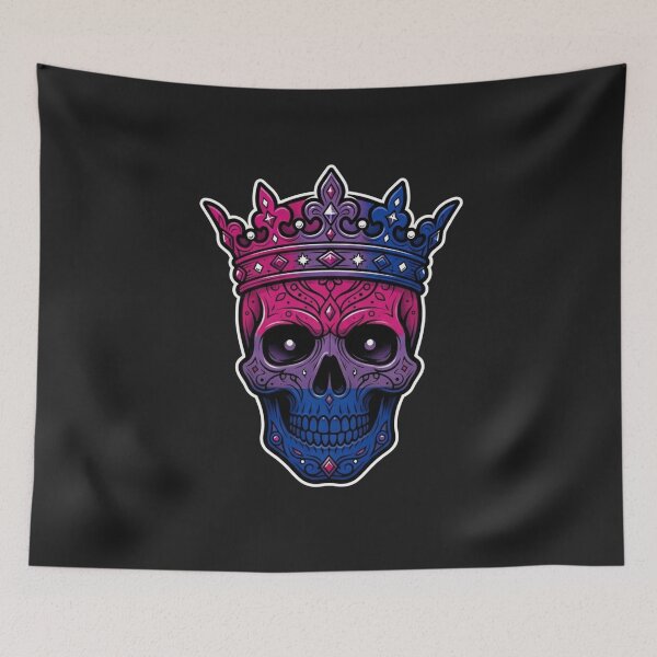 Item preview, Royal Skull with Ornate Crown Bi Pride designed and sold by Owcomm.