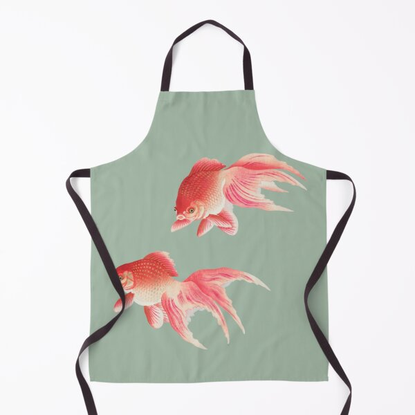 Item preview, Japanese Animal Art - Goldfish - Modern Ukiyo-e - Japandi, Sage Green designed and sold by Black Swallow.