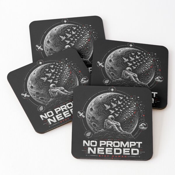 Item preview, No Prompt Needed – Stay Human | Retro Futuristic Astronaut designed and sold by BloomOfDesign.