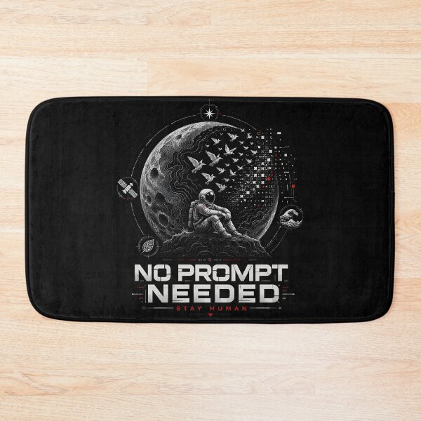 Item preview, No Prompt Needed – Stay Human | Retro Futuristic Astronaut designed and sold by BloomOfDesign.
