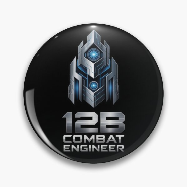 Item preview, 12B Combat Engineer — Futuristic Tech Armor Emblem U.S. Army MOS Military Design Black Outline designed and sold by GFamilyC.
