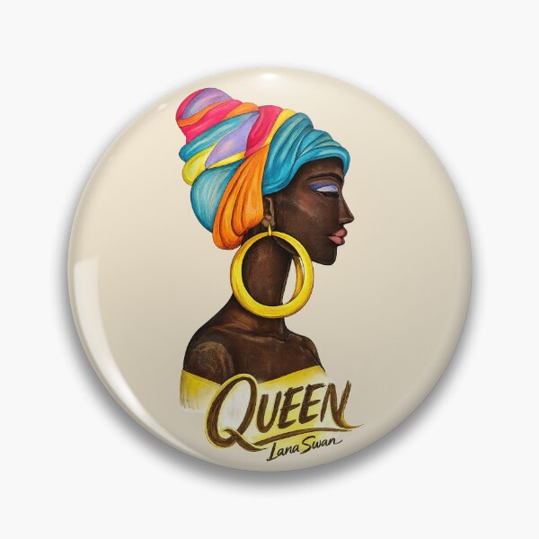 Item preview, QUEEN | Black African Portrait by Lana Swan designed and sold by BlueberrySwan.