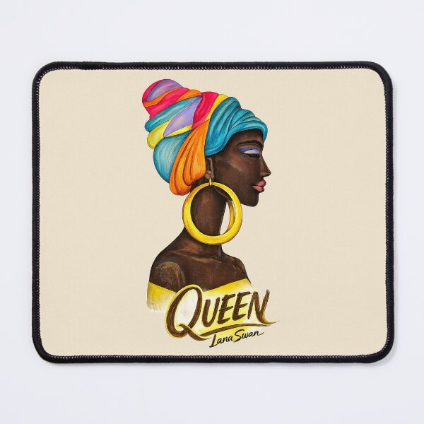 Item preview, QUEEN | Black African Portrait by Lana Swan designed and sold by BlueberrySwan.