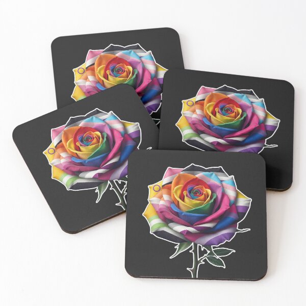 Item preview, Vibrant Rainbow Pride Rose Flower designed and sold by Owcomm.