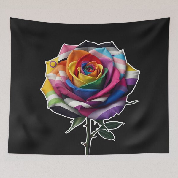 Item preview, Vibrant Rainbow Pride Rose Flower designed and sold by Owcomm.