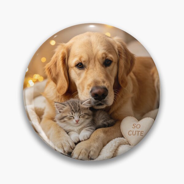 Item preview, Golden Retriever and Kitten So Cute designed and sold by BagFactoryUK.