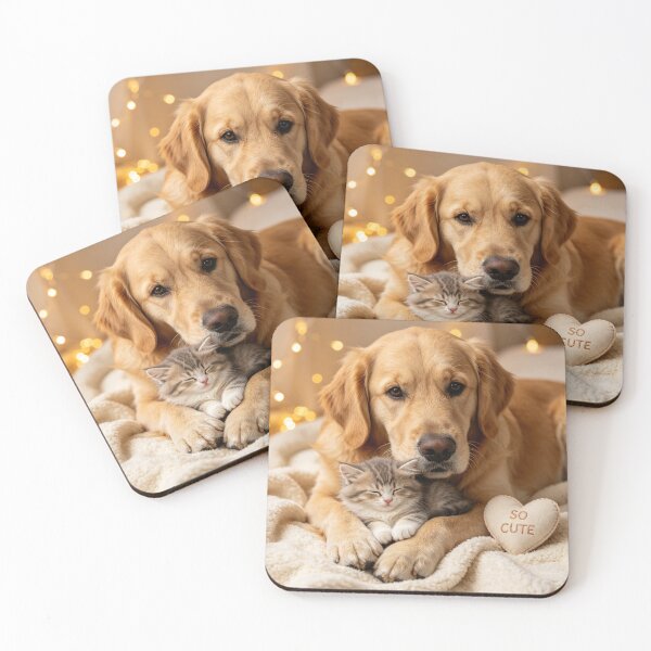 Item preview, Golden Retriever and Kitten So Cute designed and sold by BagFactoryUK.