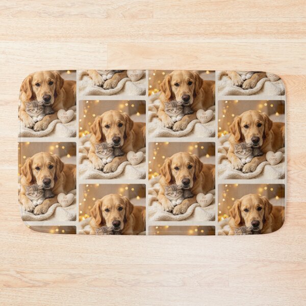 Item preview, Golden Retriever and Kitten So Cute designed and sold by BagFactoryUK.